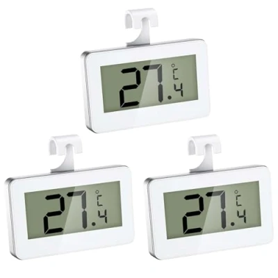 Abbildung von 3 Stück Kühlschrankthermometer, Digitale Thermometer Kühlschrank mit Gut Lesbarem LCD Anzeige, Thermostat für Gefrierschrank Frost Alarm, Home, Küche