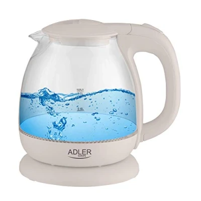 Abbildung von Adler Wasserkocher AD1283C, 1 l, 1100,00 W, aus Glas, LED Beleuchtung, Automatische Abschaltung, Beige