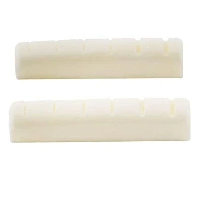 Abbildung von Musiclily Gitarre Knochen Sattel Bone Nut für 6 saitige Folk Akustik Gitarre,43x6x9,3mm (2 Stück)
