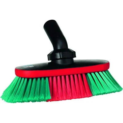 Abbildung von Vikan Autobürste mit Wasserdurchlauf und Drehgelenk, 250 mm, Weich/gesplisst, Schwarz