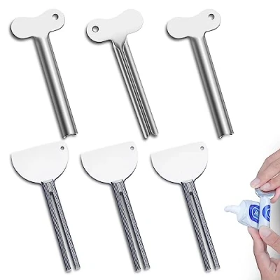 Abbildung von Zivacate Tubenausdrücker, Zahnpas Tubenquetscher 6 Stück, Zahnpasta Squeezer Metall, Legierungsrolle Zahnpastaspender Tubenroller für Zahnpasta/Ölfarbe/Handcreme