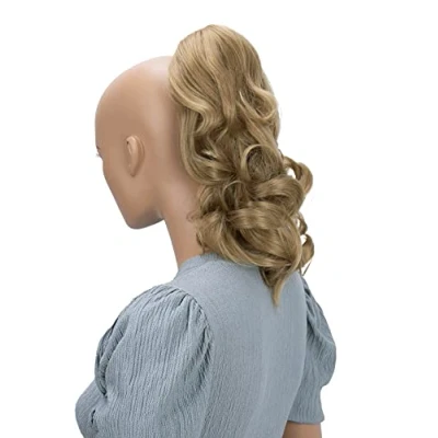 Abbildung von CAISHA 35cm Haarteil Helena Zopf Haarverlängerung mit Butterflyklammer Voluminös Gewellt Dunkelblond H102