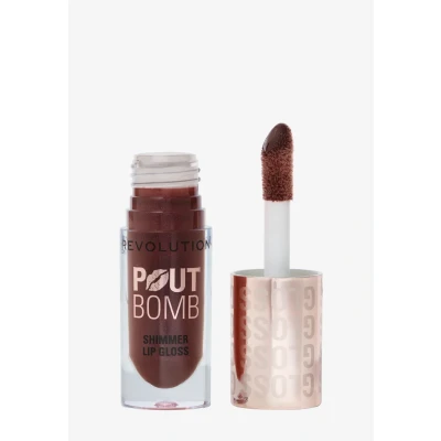 Abbildung von Revolution, Pout Bomb Shimmer Gloss, Hochglanz Lipgloss mit Hyaluronsäure &amp; Vanilleduft, Chocolate Sparkle