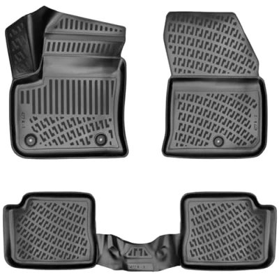 Abbildung von Rizline Passgenau 3D Fussmatten Auto Kompatibel mit Jeep Avenger Zubehör 1. und 2. Reihe TPE Allwetter Geruchlos rutschfest Vorne Hinten