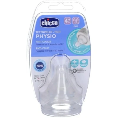 Abbildung von Chicco PHYSIOLOGISCHER ANTIKOLIK SAUGER, SCHNELLER FLUSS, 4M+, SILIKON, 2 ST.