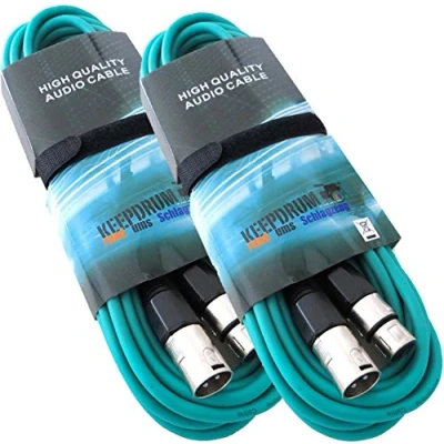 Abbildung von keepdrum Mikrofonkabel 6m Grün XLR Female/XLR Male 2 Stück