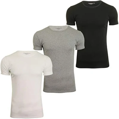 Abbildung von Tommy Hilfiger TEE Premium Essentials 3 PACK Unterhemd/shirt, Herren, Größe: Medium, Black/grey heather/white