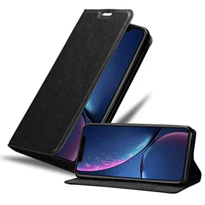Abbildung von Cadorabo Hülle kompatibel mit Apple iPhone 11 PRO aus Premium Kunst Leder Flip Klappbare Stoßfeste Magnetische [Standfunktion] [Kartenfächern] Cover für Tasche in Schwarz