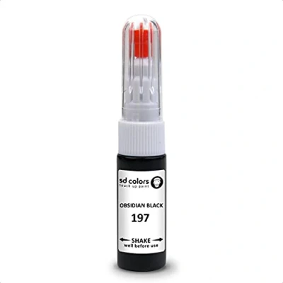 Abbildung von SD COLORS Obsidian Black 197 Reparaturset, kompatibel mit neuem Ausbesserungsstift, 20 ML, für Kratzer und Chips, Pinselreparatur (nur Lack)
