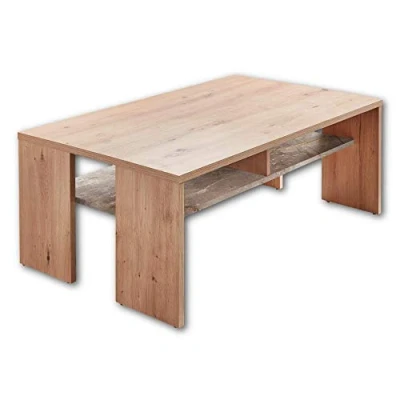 Abbildung von Stella Trading SPIDER PLUS Couchtisch in Artisan Eiche Optik, Caspio Hochwertiger &amp; ausdrucksstarker Sofatisch für Ihren Wohnbereich, 110 x 40 65 cm (B/H/T)