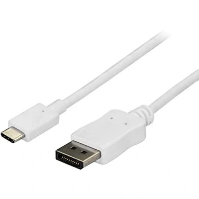 Abbildung von StarTech.com 1,8m USB C auf DisplayPort 1.2 Kabel 4K 60Hz DP Adapterkabel/Videoadapter HBR2 Alt Mode Monitor Videokabel Thunderbolt 3 kompatibel Weiß (CDP2DPMM6W)