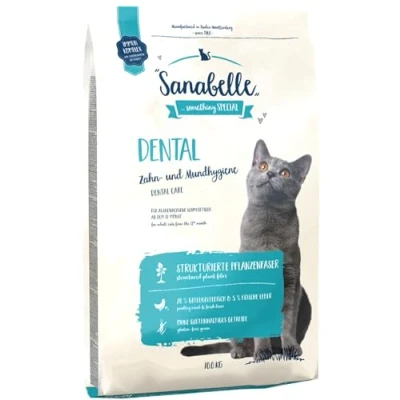Abbildung von Sanabelle Dental Katzentrockenfutter für ausgewachsene Katzen zur Zahnreinigung und Gebisspflege 1 x 10 kg