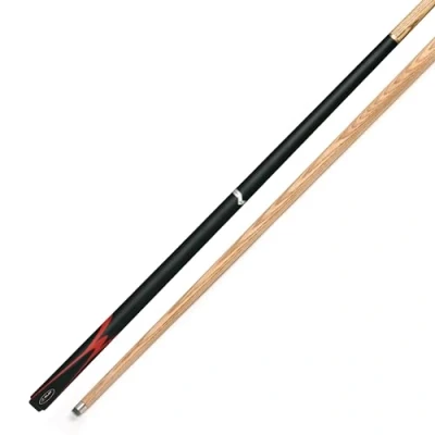 Abbildung von Riley Unisex Adult Moderno 2 Piece Ash Cue 145cm with 9.5mm Tip Snooker English Pool Cue, Black Butt/Natural Wood Shaft, 57&quot; (145cm)