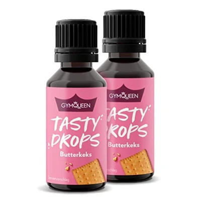 Abbildung von GymQueen Tasty Drops, Butterkeks, 2x30ml, Flavour Drops ohne Kalorien