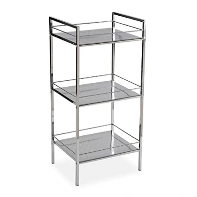 Abbildung von Versa Hannover Möbel für das Bad, Ablagefläche mit 3 Fächern, Maßnahmen (H x L B) 84 31 19 cm, Stahl, Farbe: Silber