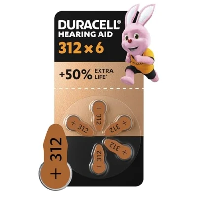 Abbildung von Duracell Knopfzelle, (1.4 V, 6 St), Hörgeräte Batterien DA312 / PR41, 175 mAh