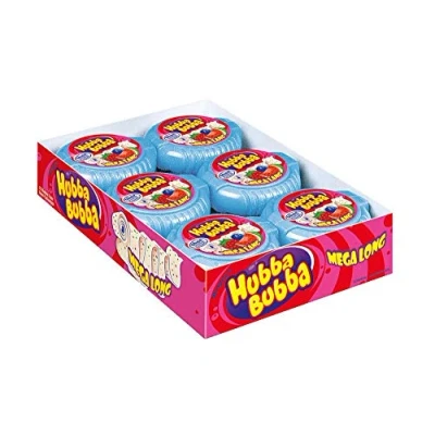 Abbildung von Hubba Bubba Kaugummi Tape Triple Mix Mega Lange Rolle 12 Packungen (12 x 56 g)