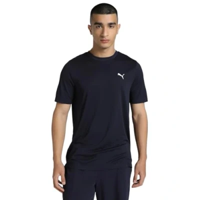 Abbildung von PUMA Unisex ESS Small Logo Poly Tee T Shirts, New Navy,