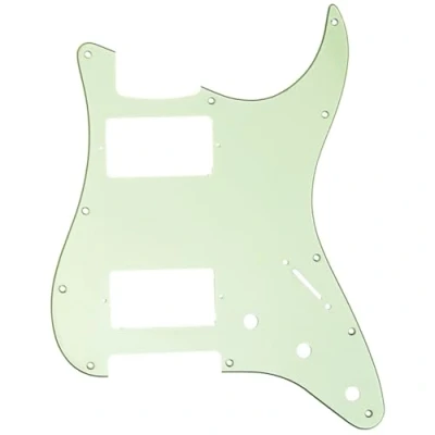 Abbildung von Musiclily Pro 11 Löcher HH Strat Pickguard 2 Humbucker Gitarren Schlagbrett für Fender American/Mexican Standard Stratocaster Modern Style E Gitarre,3 lagig Mint Green
