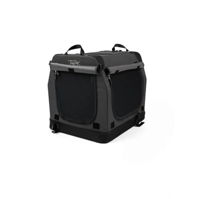 Abbildung von TrendPet TPX Pro Leichte, Faltbare Hundebox mit Aluminium Rahmen (grau, L 110 x B 70 H 75 cm)