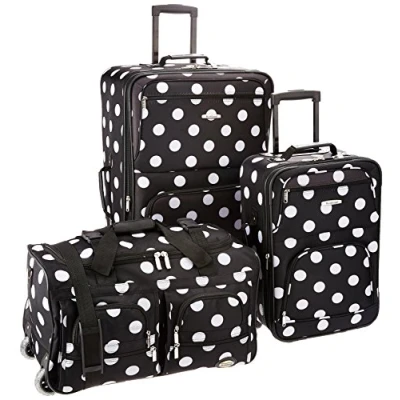 Abbildung von Rockland 3 teiliges Gepäck Set, transparent, Schwarze Punkte, Einheitsgröße, Vara Softside Handgepäck Set