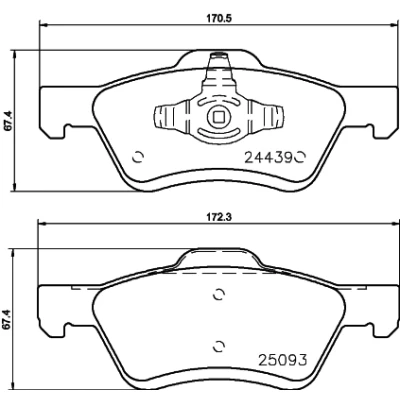Abbildung von HELLA 8DB 355 014 961 Bremsbelagsatz nicht für Verschleißwarnanzeiger vorbereitet FORD: Maverick SUV, MAZDA: Tribute Station Wagon