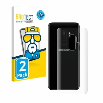 Abbildung von BROTECT 2 Stück Full Cover Schutzfolie für Samsung Galaxy S9 Plus (Rückseite) Screen Displayschutz Folie [3D Curved, Kristall Klar]