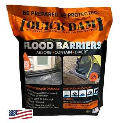 Abbildung von Quick Dam QD65 2 5&#039; Flood Barrier Wasser Flut Dammbeutel, Schwarz, Pack