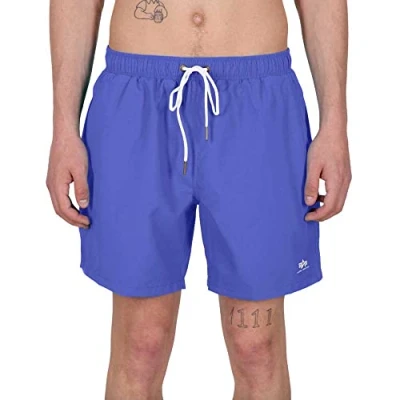 Abbildung von Alpha Industries Basic SWIM Badeshorts, Herren, Größe: Large, Electric violet