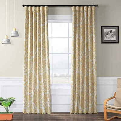 Abbildung von HPD Half Price Drapes BOCH KC16072C 108 Verdunkelungsvorhang (1 Panel), 50 x 108, Tea Time Gelbgold