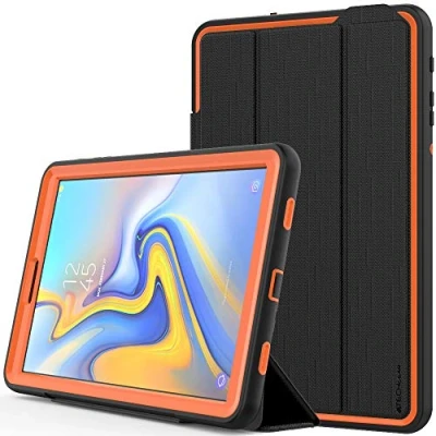 Abbildung von TECHGEAR D Fence Hülle für Samsung Galaxy Tab A 10.5 Zoll (SM T590) Schlanker, schlagfester, robuster Schutzanzug Rüstung Defence Smart Fall Kinder Schulen Builders Workman Schale Orange
