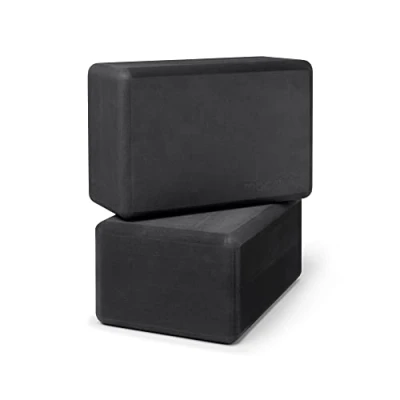 Abbildung von Manduka Yoga Block aus recyceltem Schaumstoff Requisite und Zubehör, bequeme Kanten, leicht, fest, rutschfest, recycelter Schaumstoff, Donnergrau, 22,5 x 15 10 cm (2 Stück)