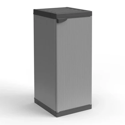 Abbildung von Adventa Schrank aus Polyvinylchlorid und PP, 1 Tür, Einlegeboden, einfach zu montieren, modulares System, robust, geeignet für Innen Außenbereiche, 34 x 40 85 cm, grau schwarz, klein, 4