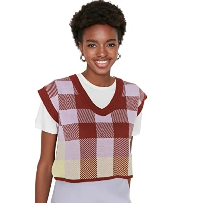 Abbildung von TRENDYOL Damen Crop Knitwear Sweater, Braun, S EU