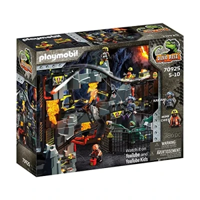 Abbildung von Playmobil® Konstruktions Spielset Dino Rise 70925 Mine Minenbahn mit Fahrzeugen und Fallen, (366 St)
