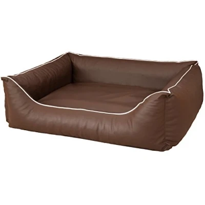 Abbildung von CopcoPet Rocco Orthopädisches Visco Hundebett Hundesofa Wendebett Kunstleder L/XL 100x80cm Braun