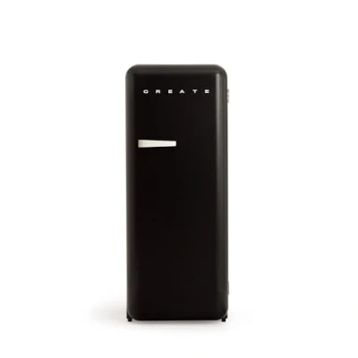 Abbildung von CREATE / RETRO FRIDGE 150 OFF WHITE/Kühlschrank mit Gefrierfach 281L in Schwarz, Griff Cremeweiß 102W, niedriger Energieverbrauch, 150cm, 3 Ablagen, Temperaturregelung,60x60x150cm