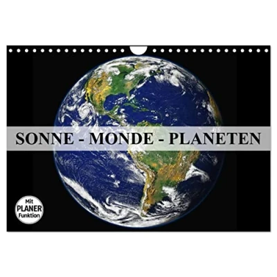 Abbildung von Sonne, Monde und Planeten (Wandkalender 2025 DIN A4 quer), CALVENDO Monatskalender