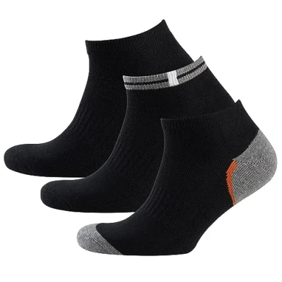 Abbildung von Nur Der Herren 3er Pack Sneaker Sport Aus Atmungsaktiver Baumwolle Kurze Sportsocken Mit Gepolsterter Sohle Socken, Schwarz, 39 42 EU