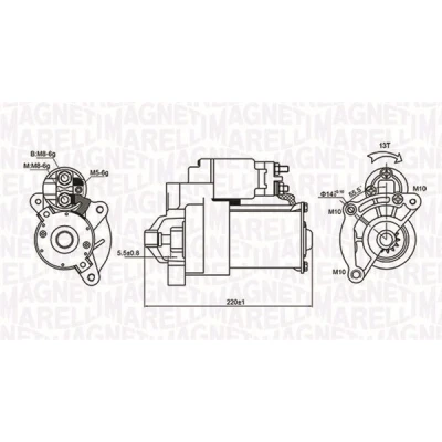 Abbildung von MAGNETI MARELLI 063720594010 Anlasser 12 1,4 11 CITROËN: Jumper II Kastenwagen, Xsara Picasso, Berlingo / First I, PEUGEOT: 206 Schrägheck