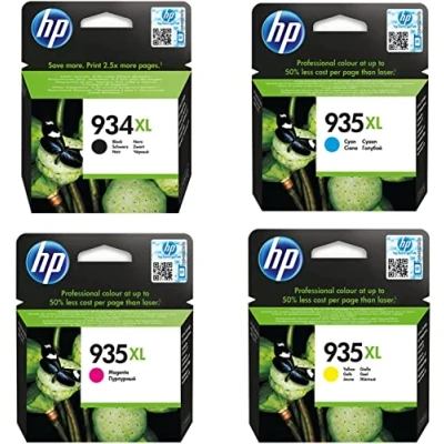 Abbildung von HP Original 934XL/935XL Multipack 4 Tintenpatrone Cyan / Gelb Magenta Schwarz kompatibel mit OfficeJet Pro 6230, 6800 Serie