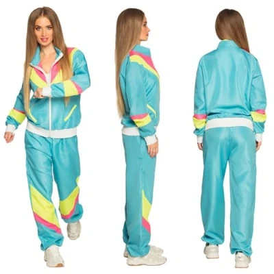 Abbildung von Boland Kostüm für Erwachsene Trainingsanzug 80er Jahre mit Taschen, Jacke und Hose, Jogginganzug, Junggesellenabschied, Retro Style, Sportler, Gruppenkostüm, Erwachsene, Mottoparty, Karneval, M