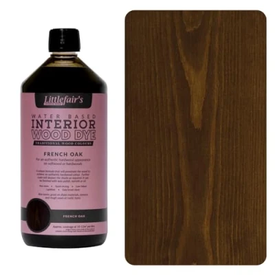 Abbildung von Littlefair&#039;s Holzlasur 1ltr Innen Holz Lasur Für Natürliche Holzmaserung Wasserbasierte Wood Stain Schnell Trocknend &amp; Umweltfreundlich Farbe: Französische Eiche