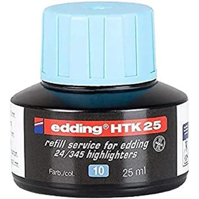 Abbildung von edding HTK 25 Nachfülltinte hellblau ml mit Kapillarsystem, ideal zum sauberen und unkomplizierten Nachfüllen der Textmarker e 345 24