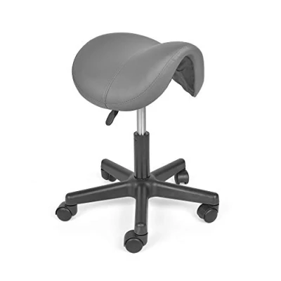 Abbildung von Mingone Sattelhocker Drehhocker Sattelstuhl Höhenverstellbar Bürohocker Ergonomisch Praxishocker mit Rollen 360 Drehung ，Grau