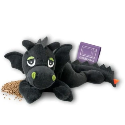 Abbildung von Habibi Plush Wärmekissen Wärmetier Glücksdrache schwarz Mikrowelle/Ofen, für die Mikrowelle und Backofen geeignt
