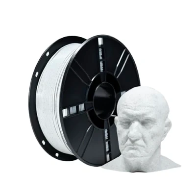 Abbildung von iBOSS Marmor PLA+ Filament 1,75 mm, PLA Plus 3D Drucker Stein 1 kg (2,2 lbs), weiß für den Druck von Statuen