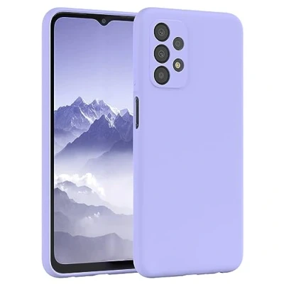 Abbildung von EAZY Case Slim Fit Cover kompatibel mit Samsung Galaxy A23 5G Bumper Back, Weiche, Microfiber, Anti Kratzen, Hülle einfarbig, Handyhülle, Flexible Silikon in Lavendel Lila