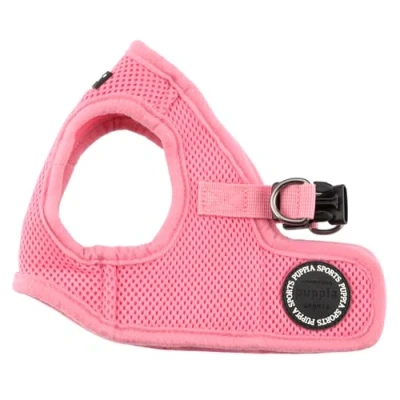 Abbildung von Puppia Hundegeschirr für kleine und mittelgroße Hunde weiche Weste in vielen Farben Auch als Welpengeschirr verwendbar Antizuggeschirr Hunde, Pink, M