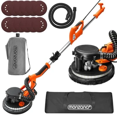 Abbildung von monzana Trockenbauschleifer, 750 Watt max 1750 U/min 12x Ø 225mm Schleifscheiben Deckenschleifer